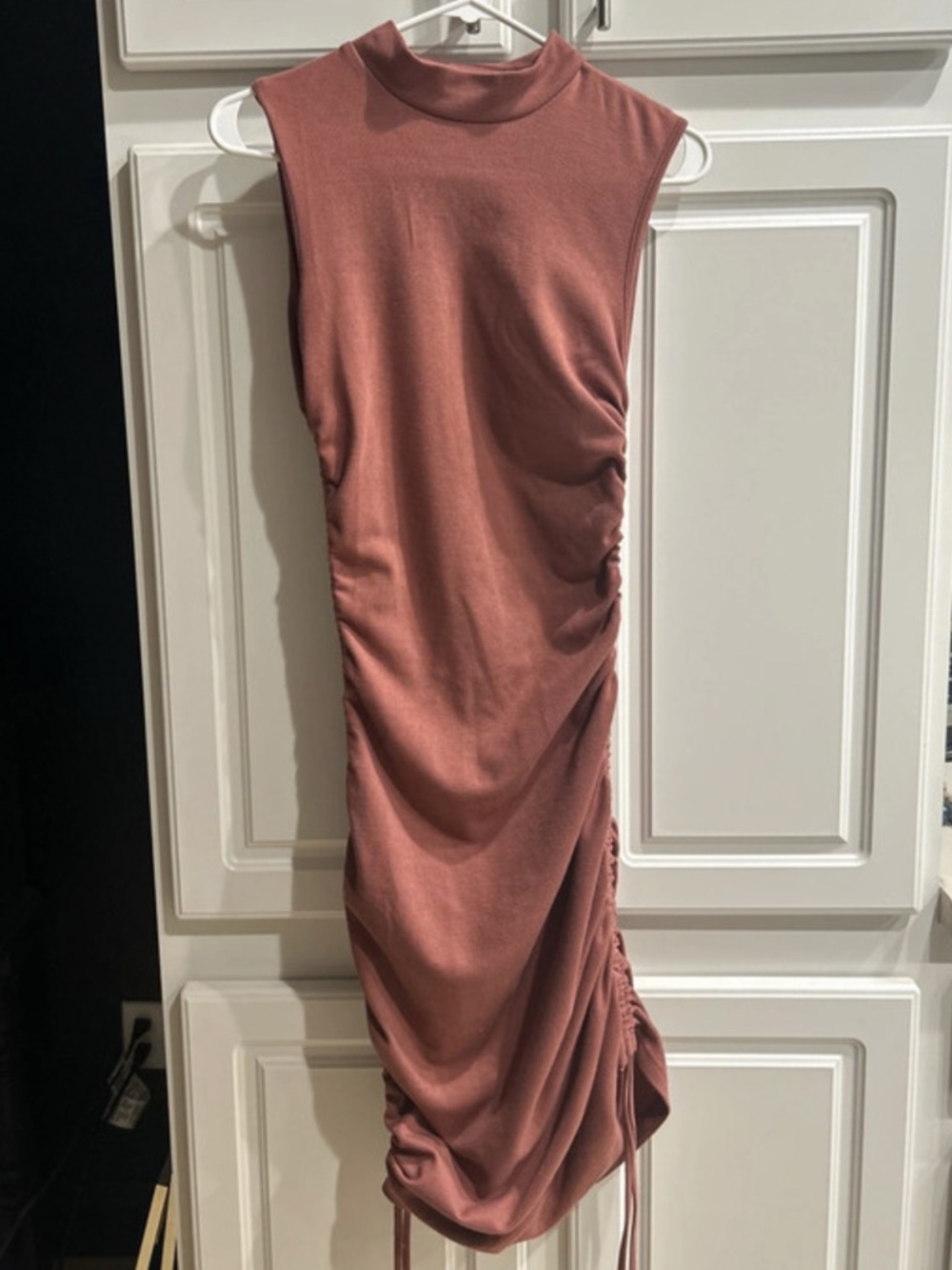 Style Rack Sleeveless Ruched Midi Dress in Dusty Rose